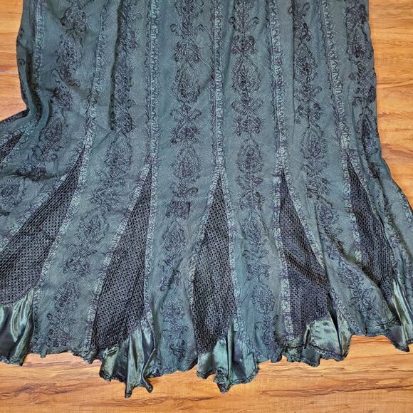 Braja Embroidered Maxi Flowy Scalloped Skirt Size M/L/XL One Size Fits Most - Picture 6 of 11